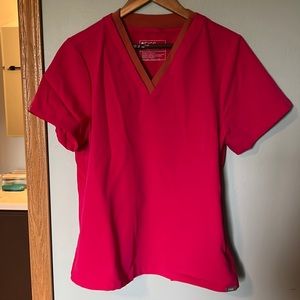 Figs pink scrub top